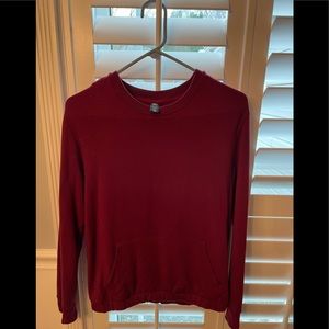 Athleta girls long sleeve sweater top with front pockets size extra large 14.